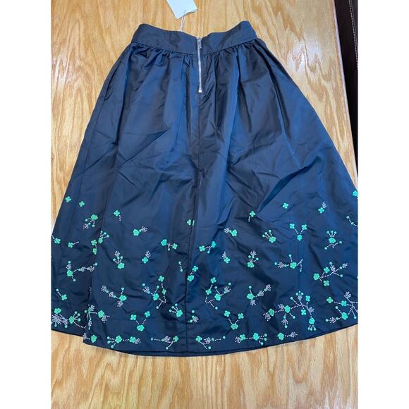 Ganni A Line Midi Skirt Womens 32 (X-small) Black Embellished $495 Retail B77 - Picture 8 of 11